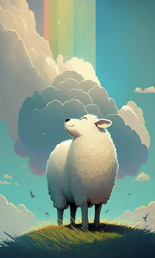 ichowck the sheep Prayer faith happy sky colored Cartoon art st 621cacdf 90b6 4043 8ddb 82f24b8e362e