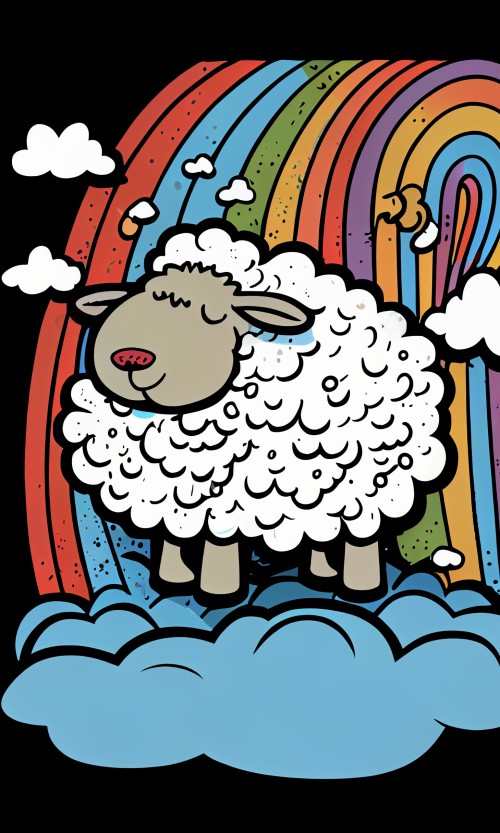 ichowck cartoon sheep abstract art Outline happy rainbow 762ecd06 26ed 4c65 8527 c3d98eb4fde1