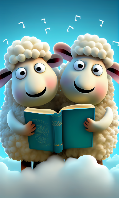 ichowck two sheep read bible faith happy sky colored cartoon st e9b0ff64 9a95 466a bc5c 2e38d6964a08