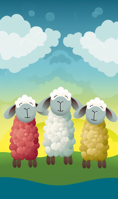 ichowck three sheep praying faith happy sky colored cartoon st 0dcd3af4 f7f1 4795 aee9 4515b19e40e9