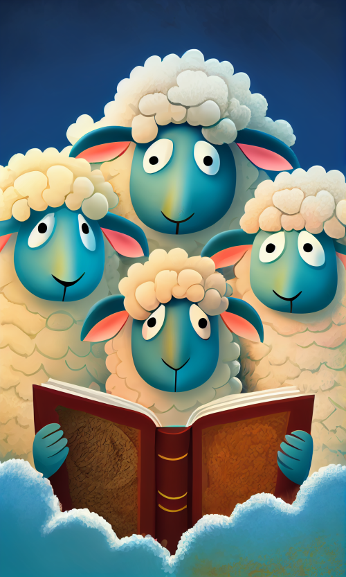 ichowck Three sheep read bible faith happy sky colored cartoon fdcb9ecb 82fe 4f62 9914 9c023ad1806c