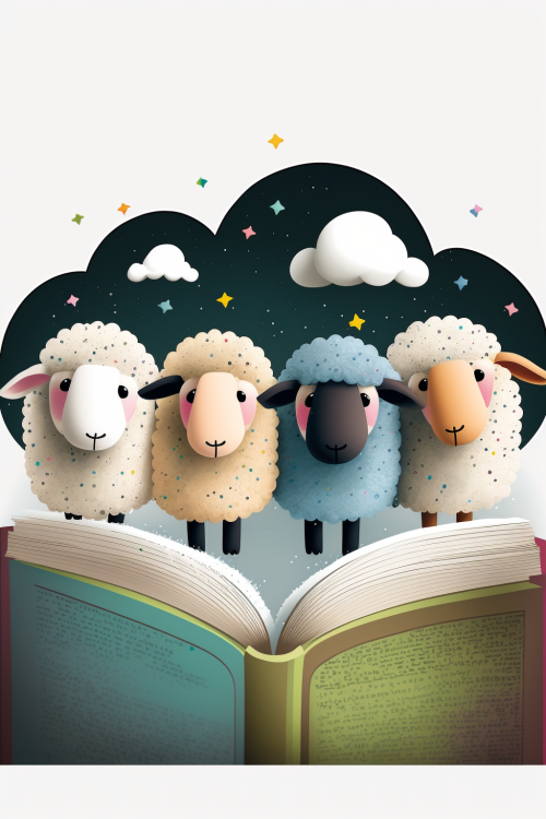 ichowck four sheep read bible faith happy sky colored cartoon s 2d471352 99a0 42dd 904a 20eda5e51733