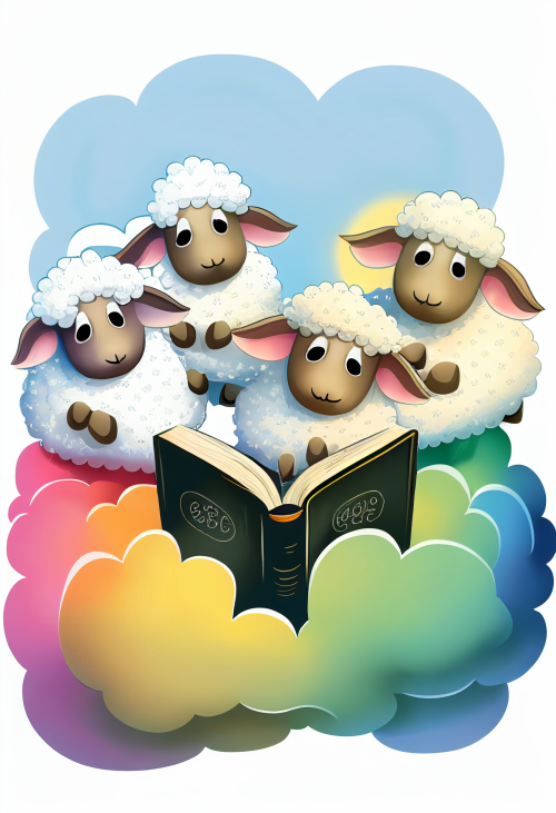 ichowck four sheep read bible faith happy sky colored cartoon s b2f701b8 bf1b 42ed 9f75 f93f2f9a2489