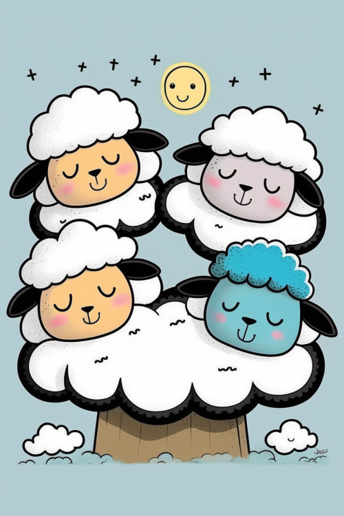 ichowck four sheep read bible faith happy sky colored cartoon s e7865223 ba2d 4033 a400 a520e3a3dd9c