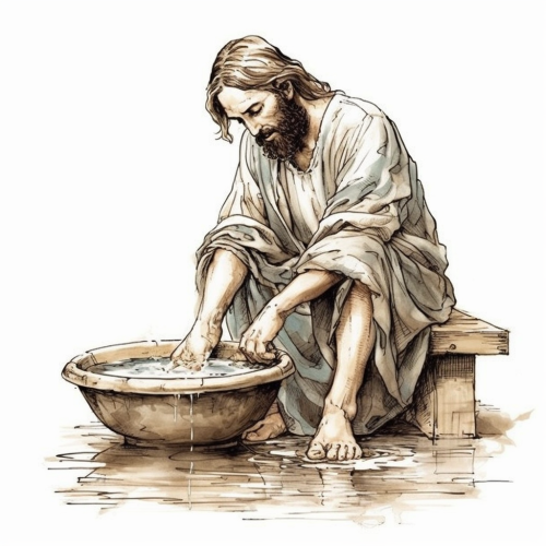 ichowck Generate an illustration style image of a foot washing 0f3e83ec 49b7 4825 b4f1 c439bfb600d9