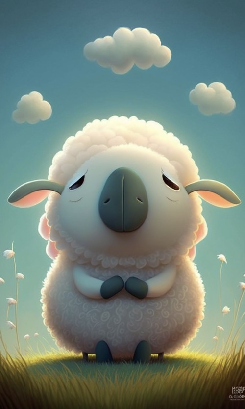 ichowck the sheep Prayer faith happy sky colored Cartoon art st 7a4b85d6 b406 4e8d bd3b e1d9edd12dda