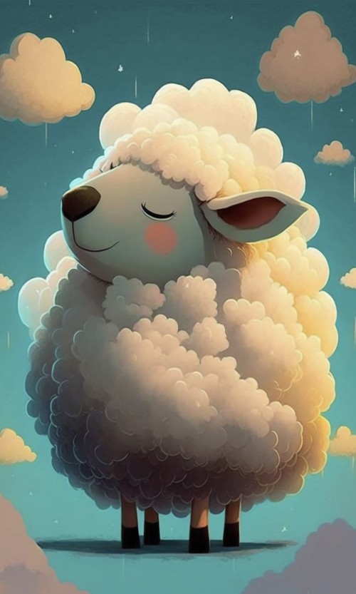 ichowck the sheep Prayer faith happy sky colored Cartoon art st 7976af96 b19c 431e 9897 5fe167e64315