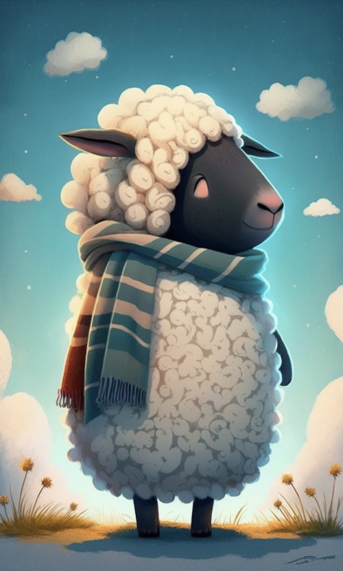 ichowck the sheep Prayer faith happy sky colored Cartoon art st 828804a7 ad03 4a45 a9f1 1968e68d5546