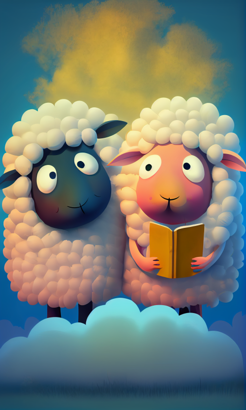 ichowck two sheep read bible faith happy sky colored cartoon st 2eff8fbf 3917 4d45 8876 8c67213e9b27