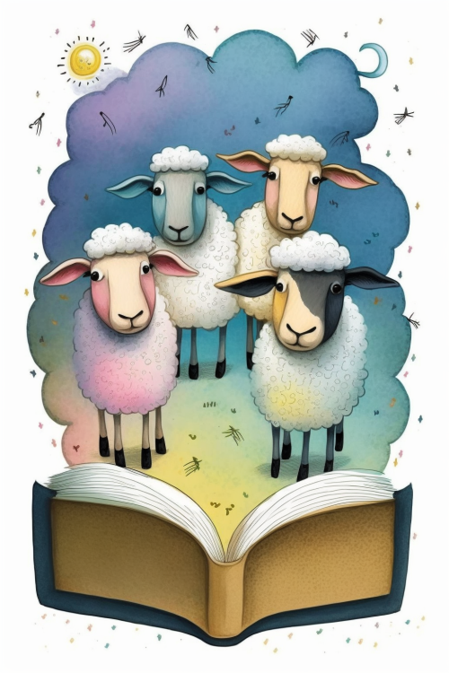 ichowck four sheep read bible faith happy sky colored cartoon s aa30fb0f cd86 4d21 9ae5 6bf52f3a92c1