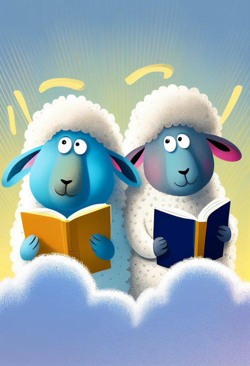 ichowck two sheep read bible faith happy sky colored cartoon st c5a5997a 7848 42e3 b26d e1c57c1aa21e