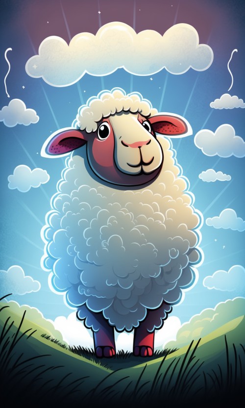 ichowck the sheep Prayer faith happy sky colored Cartoon art st c7f96cfc de78 4e44 8bab 2287406506b0