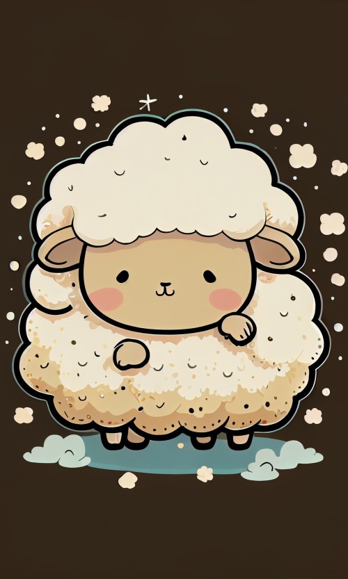 ichowck kawaii sheep on solid background sticker art design pai 184a8030 9628 41da a53e 848a6dc87222