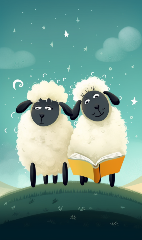 ichowck two sheep read bible faith happy sky colored cartoon st d7bb39e0 4013 47b8 8537 588b0b00d0be