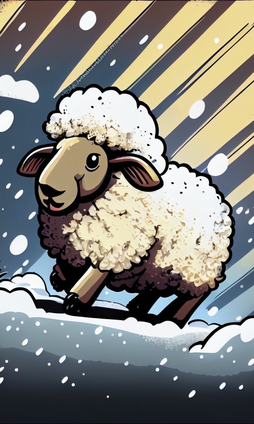 ichowck cartoonish logo with snow sheep snow comic book drawing 025b0e85 2ae7 4e75 a618 b7b5dff59b47