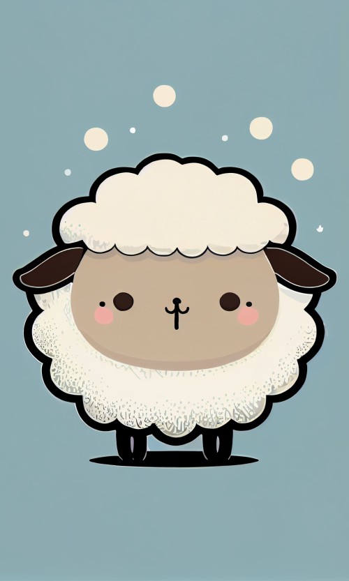 ichowck kawaii sheep on solid background sticker art design pai 2a9feb01 9b11 467c 8073 c67589d8418d