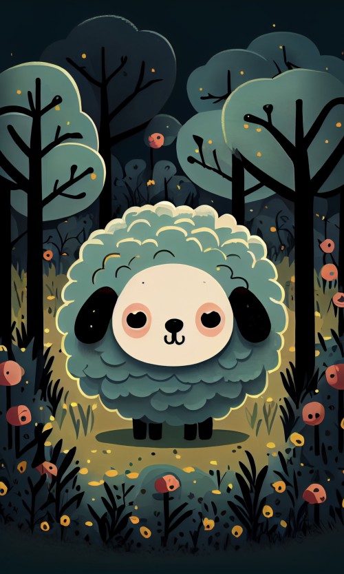 ichowck cute smiling sheep kids art forest background 0a26758e 0fdf 418b ae94 6b7a3ad41c7a