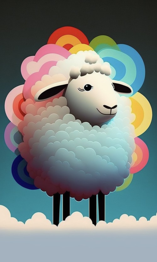 ichowck the sheep Prayer faith happy sky colored Cartoon art st ec1d59f8 85cc 48cf 8339 2e64a9979e3a