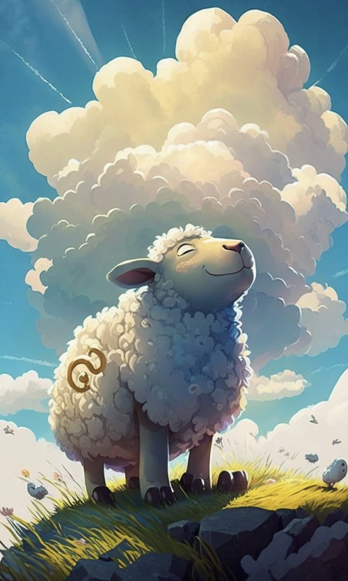 ichowck the sheep Prayer faith happy sky colored Cartoon art st 029fbbde e199 4ddf 8892 e7a640889b27