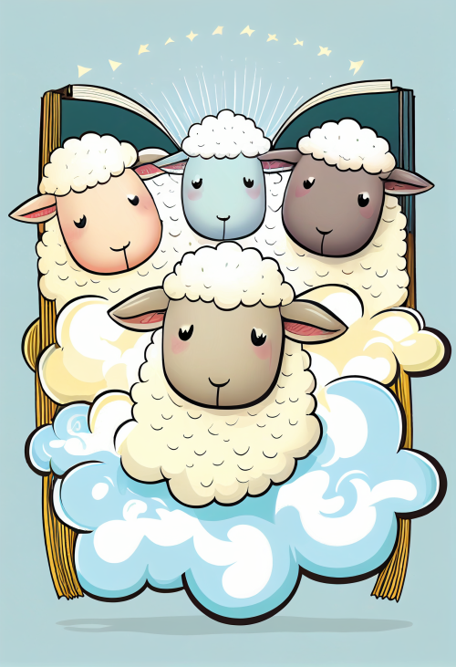 ichowck four sheep read bible faith happy sky colored cartoon s da3d0fea 99d8 4045 8b85 74748ff3ddd5