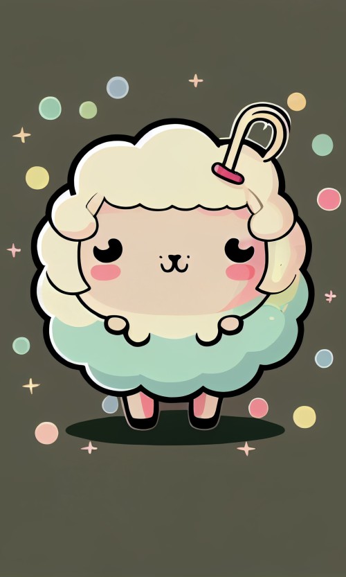 ichowck kawaii sheep on solid background glass slippers sticker 053e4eba 631d 4837 ab41 bf928803045e