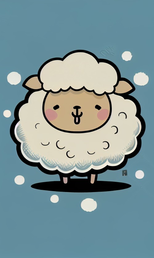 ichowck kawaii sheep on solid background sticker art design pai 09569593 1160 41fc 9db4 55ee21615262