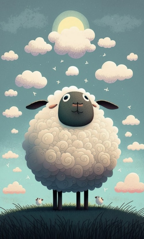 ichowck the sheep Prayer faith happy sky colored Cartoon art st f3f4674a aa4d 424d af92 30294693279f