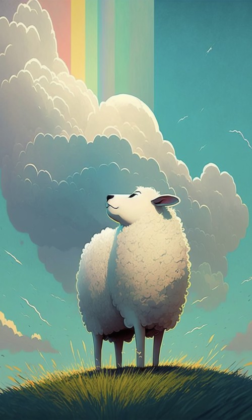 ichowck the sheep Prayer faith happy sky colored Cartoon art st 0083c349 0b45 47e6 b26c 71aa1607d231