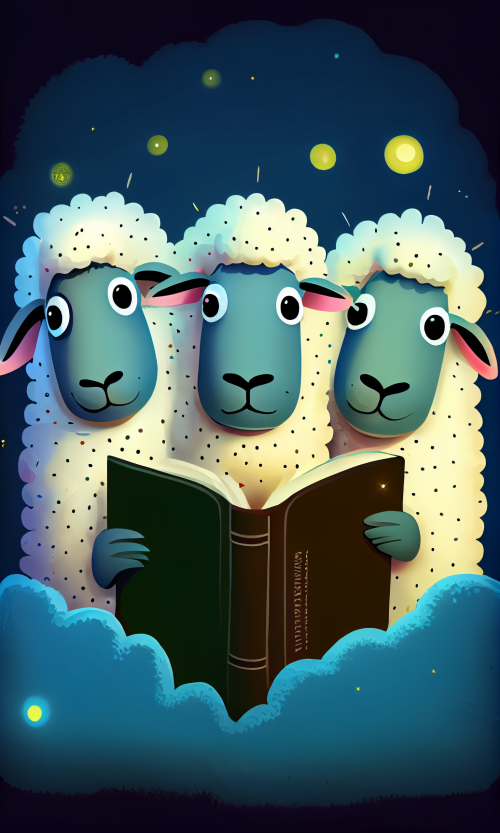 ichowck Three sheep read bible faith happy sky colored cartoon 5f72ecfe 669f 4fea 91ac a91f10d2e809