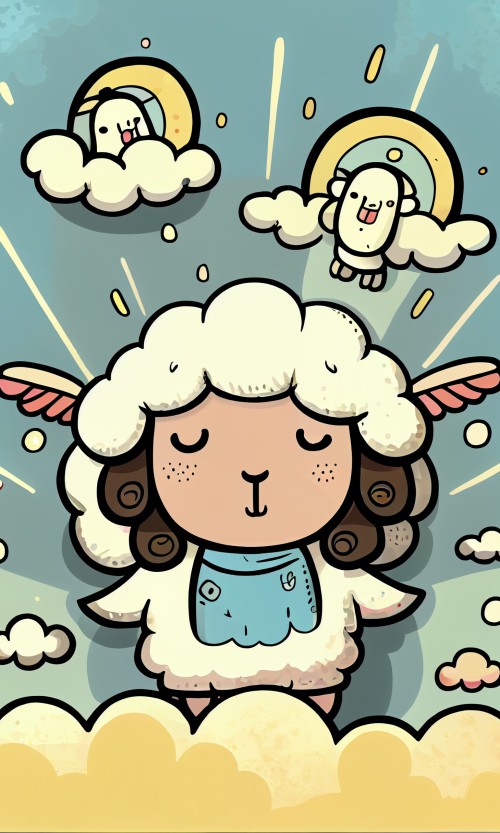 ichowck kawaii Jesus and sheep faith happy sky colored Cartoon 1f785d80 9d84 4b44 acb1 731a29d1da02