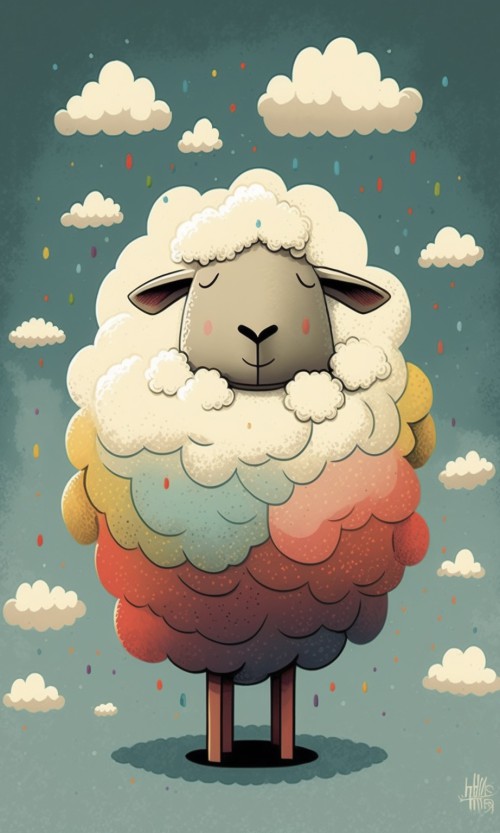 ichowck the sheep Prayer faith happy sky colored Cartoon art st bd7422b3 747c 4894 b8ad caf9074596fc