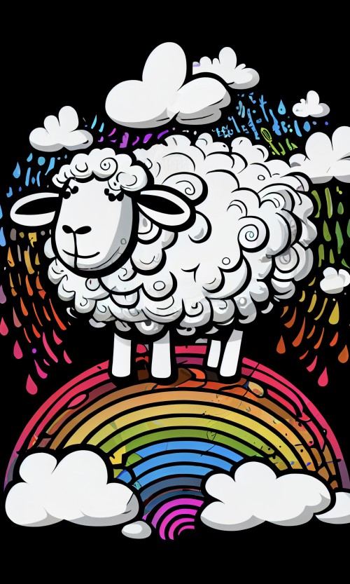 ichowck cartoon sheep abstract art Outline happy rainbow e04595dd b647 412c 8b3a 1cf872c7a506