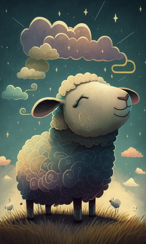 ichowck the sheep Prayer faith happy sky colored Cartoon art st d0c09241 45c3 404f 8117 652952e0b4da