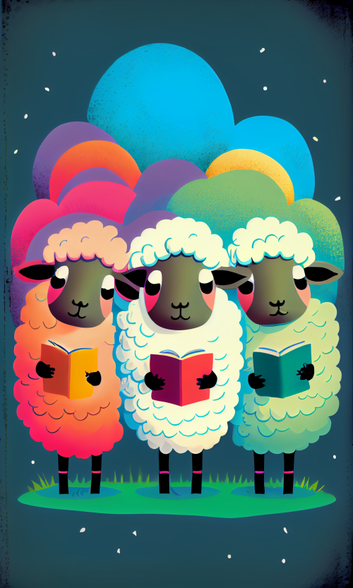 ichowck Three sheep read bible faith happy sky colored cartoon 0f9cc829 e02a 4247 b216 8445d9d47a32