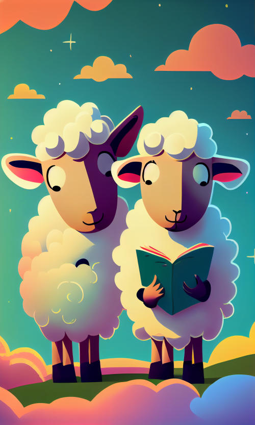 ichowck two sheep read bible faith happy sky colored cartoon st cb9a0e94 ec3d 452e a96e ff562fbb8153