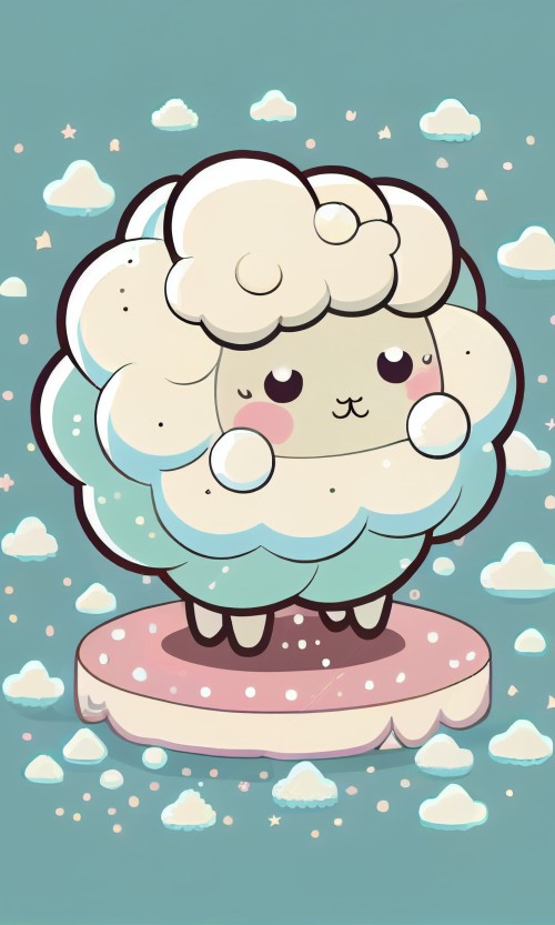 ichowck kawaii sheep on solid background glass slippers sticker 4d6d69ec 5732 4ade ac84 a60f5a021f15