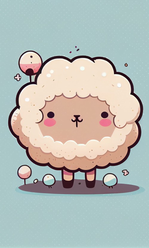 ichowck kawaii sheep on solid background sticker art design pai 2d9689a6 91e5 4603 af93 bf471914e7ec