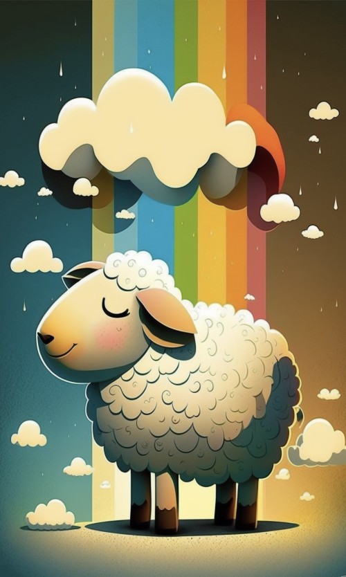 ichowck the sheep Prayer faith happy sky colored Cartoon art st 10378a57 1e38 4294 925f 40c294620a9c