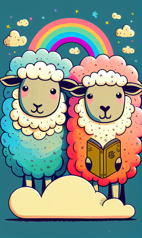 ichowck two sheep read bible faith happy sky colored cartoon st e4881366 7dc6 4b0c a32f b077a31b2c9f