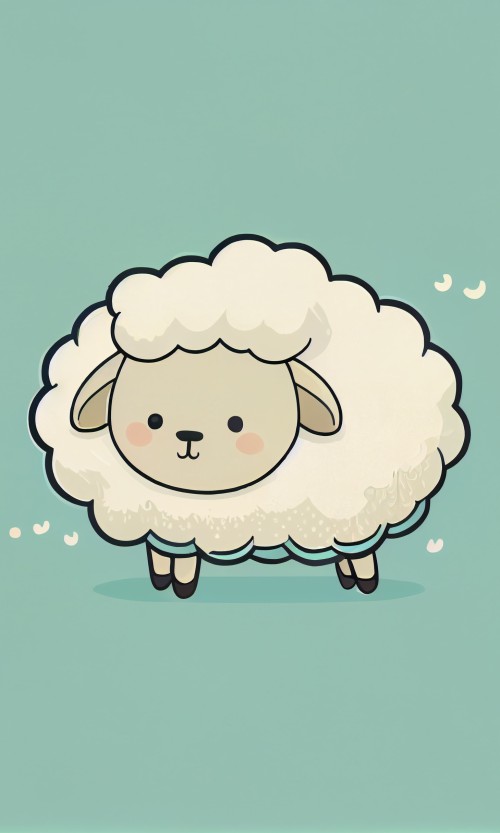 ichowck kawaii sheep on solid background sticker art design pai dd74ddd7 e6d7 476f 9026 fe74791e68ef