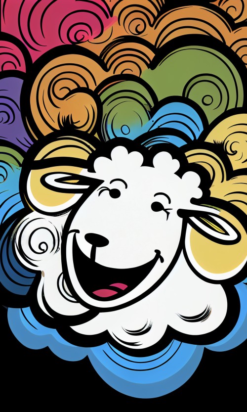 ichowck cartoon sheep abstract art Outline big smile 5e015bf9 7be6 4863 b803 81b62d4136d7