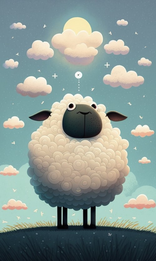 ichowck the sheep Prayer faith happy sky colored Cartoon art st 1a56bc45 b3b9 43e0 9158 36f8673d398f