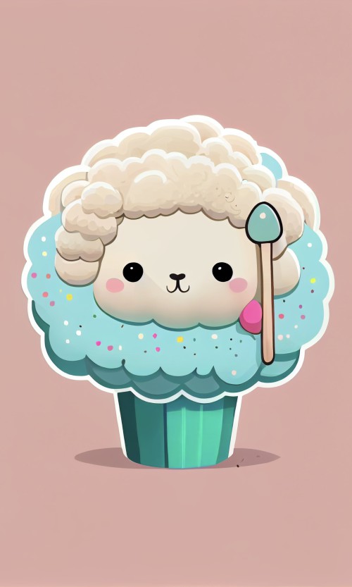 ichowck kawaii sheep on solid background sticker art design pai 67a0e8b5 a81f 4c44 96f1 8be00f3ce540