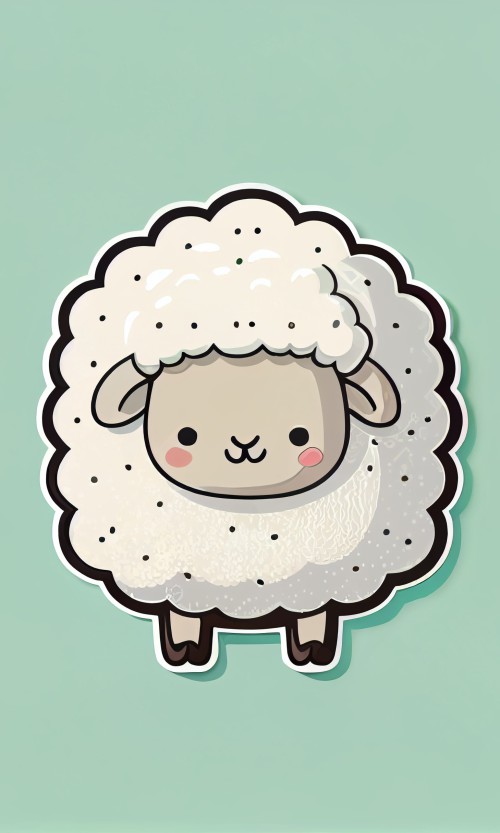 ichowck kawaii sheep on solid background sticker art design pai 5df9731e 1ac1 4d33 9b18 d46fc006b794