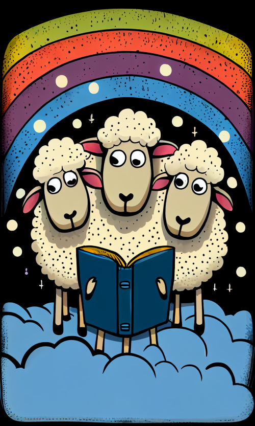 ichowck Three sheep read bible faith happy sky colored cartoon d2ce0795 8c51 4dc3 b8a5 5b4479e6ed70